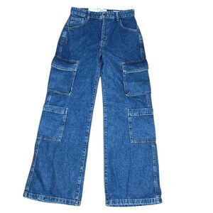 Cotton on women’s 4 cargo wide leg jeans new